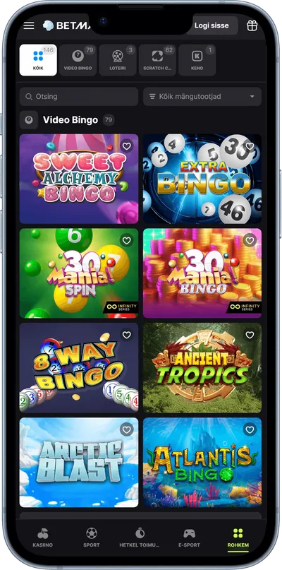 betmaster kasiino mobiilne veebileht bingo