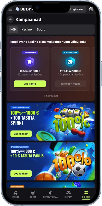 betmaster kasiino mobiilne veebileht kampaaniad