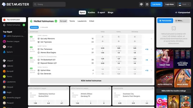 betmaster kasiino spordiennustus