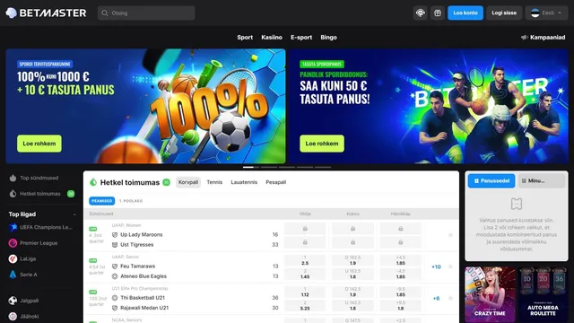 betmaster kasiino veebileht