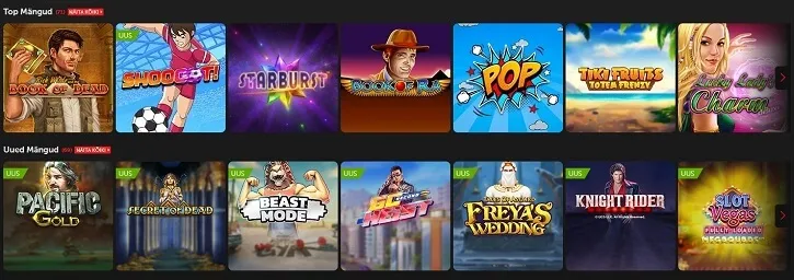 betsafe kasiino top mangud