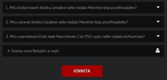 betsafe meistrite liiga ennustus kysimused