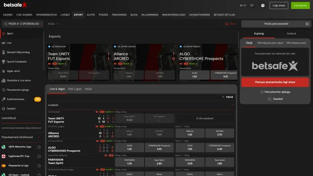 betsafe spordiennustus esport