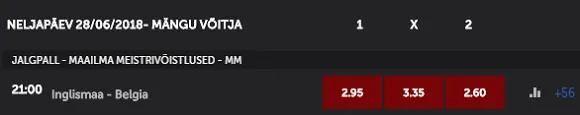 betsafe spordiennustus inglismaa belgia bets