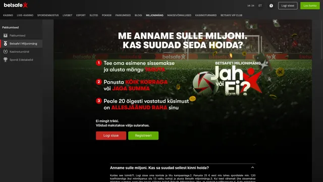 betsafe spordiennustus miljonimäng