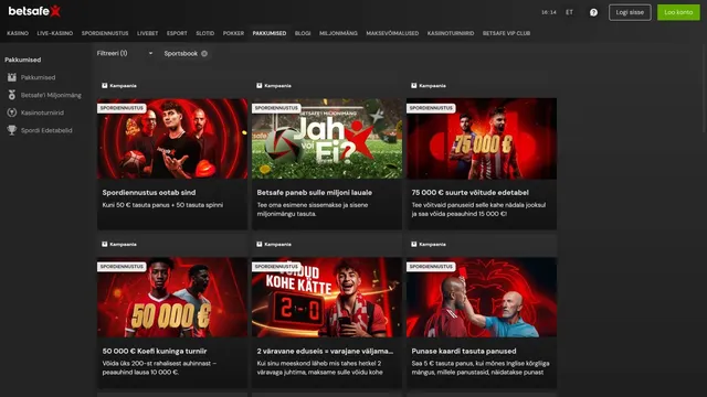 betsafe spordi pakkumised