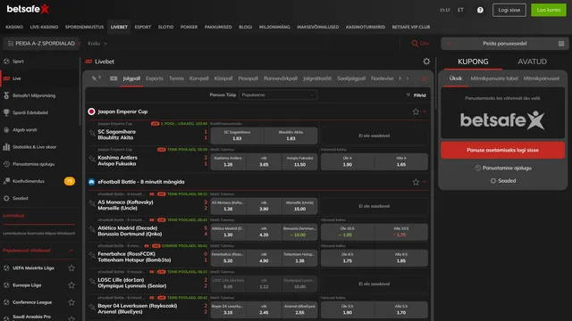 betsafe kasiino livebet