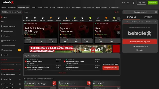 betsafe kasiino spordiennustus