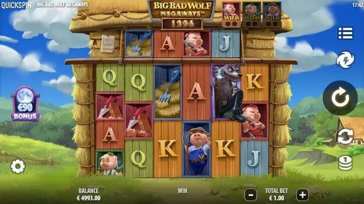 big bad wolf megaways slot screen