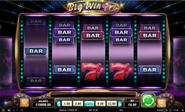 big win 777 slot screen