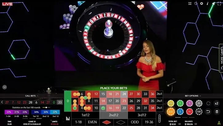 blaze live roulette table
