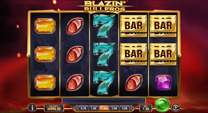 blazin bullfrog slot screen