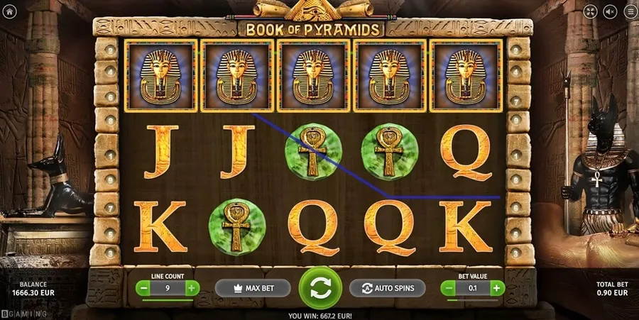book of pyramids slot screen