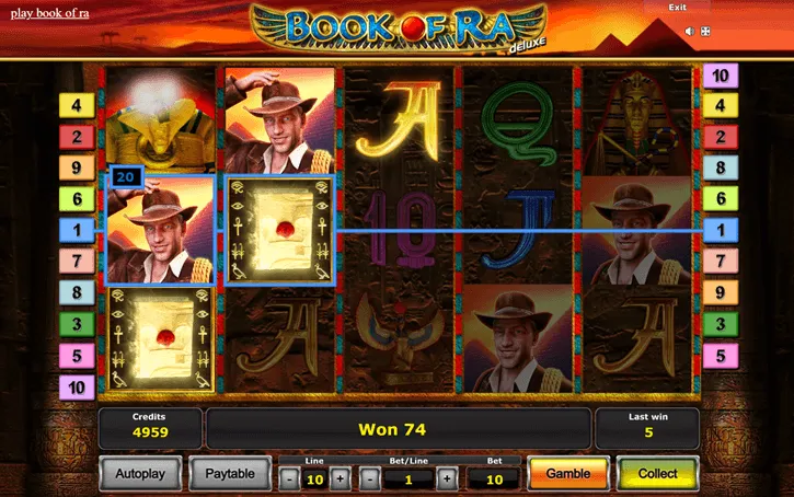 book of ra deluxe slot screen