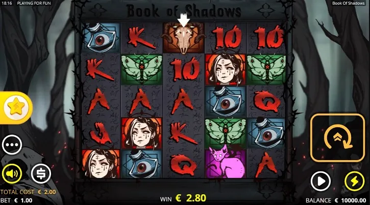 book of shadows slot screen