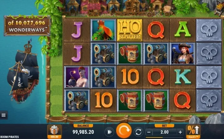 boom pirates slot screen
