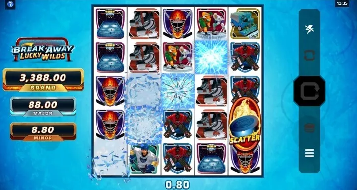 break away lucky wilds slot screen