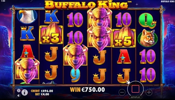 buffalo king slot screen