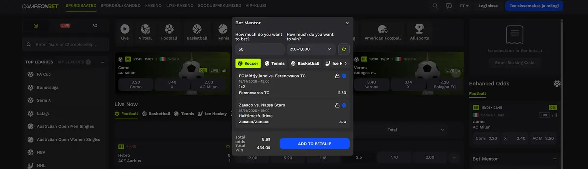 campeonbet panuse generaator