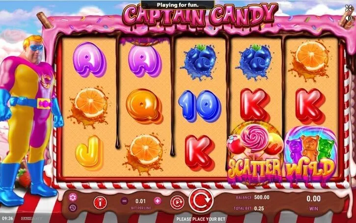 captain candy slot screen