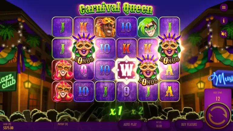 carnival queen slot screen