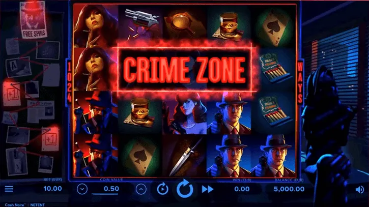 cash noire slot screen