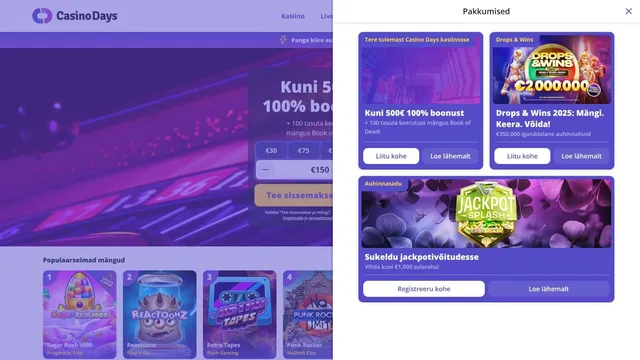 casinodays kasiino kampaaniad
