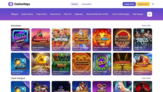 casinodays kasiino slotid