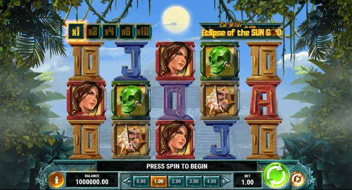 cat wilde in the eclipse of the sun god slot screen