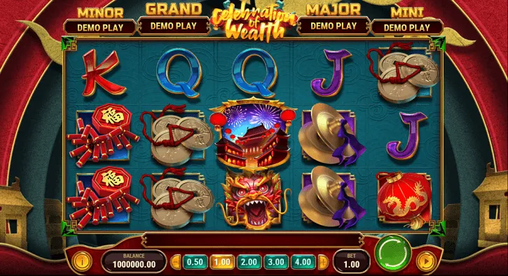 celebration of wealth slot screen