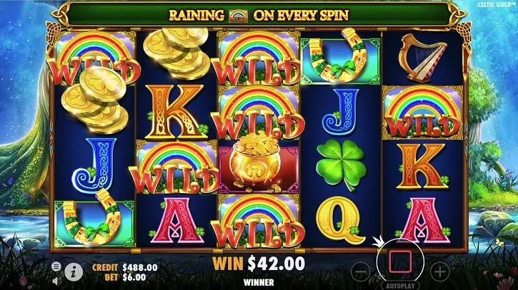 celtic gold slot screen