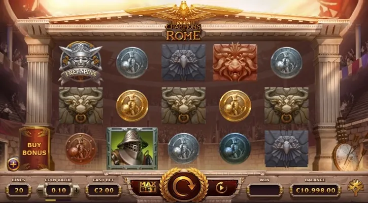 champions of rome slot screen