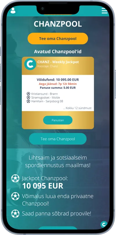 chanz kasiino mobiilne veebileht chanzpool