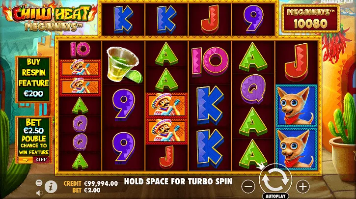 chilli heat megaways slot screen