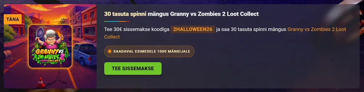 coolbet halloweeni keerutused kuni 180 tasuta spinni tingimused ja tänane boonus