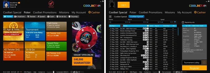 coolbet pokker ipoker lobby