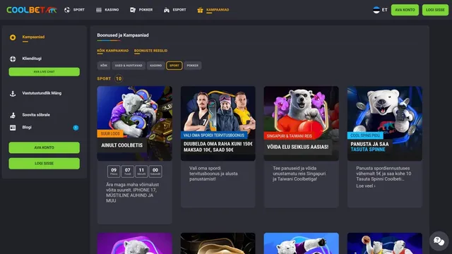 coolbet spordiennustuse kampaaniad