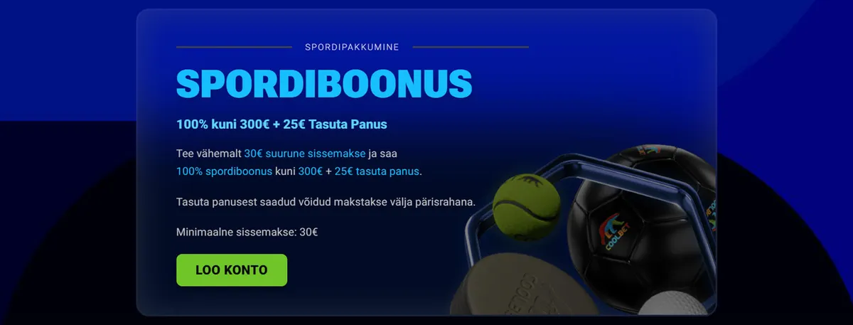coolbet spordiennustuse tervitusboonus