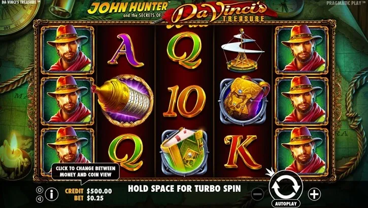 da vincis treasure slot screen