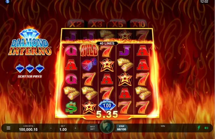 diamond inferno slot screen