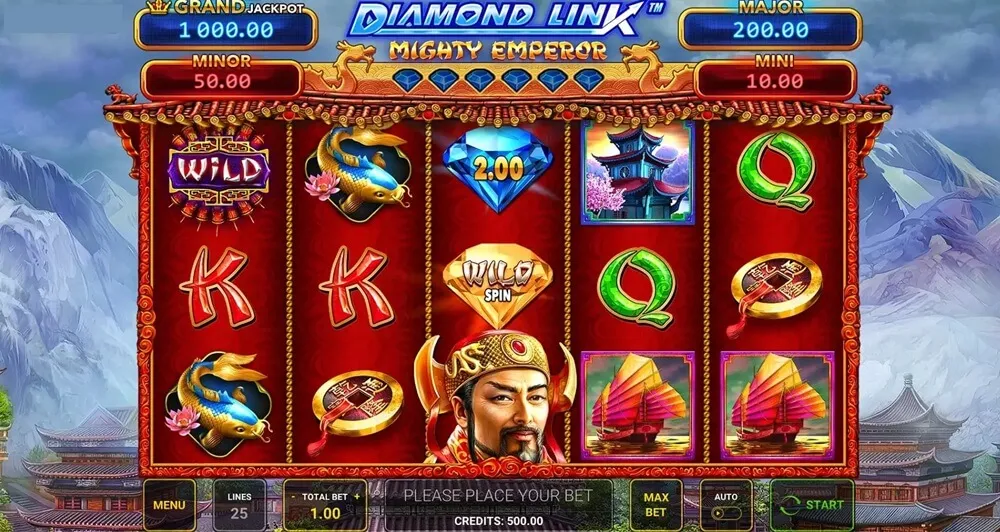 diamond link mighty emperor slot screen