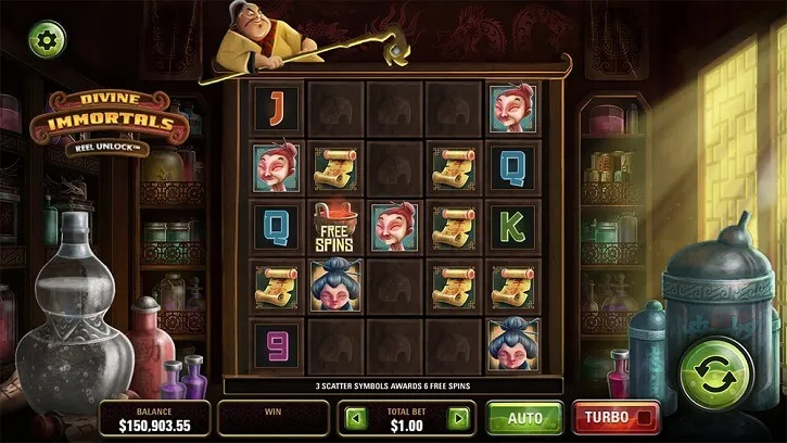 divine immortals slot screen