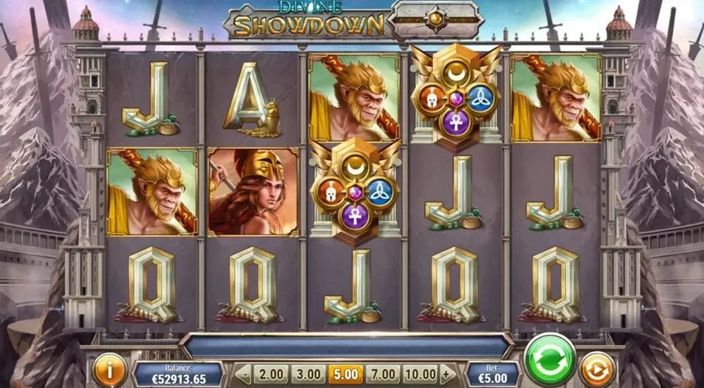 divine showdown slot screen