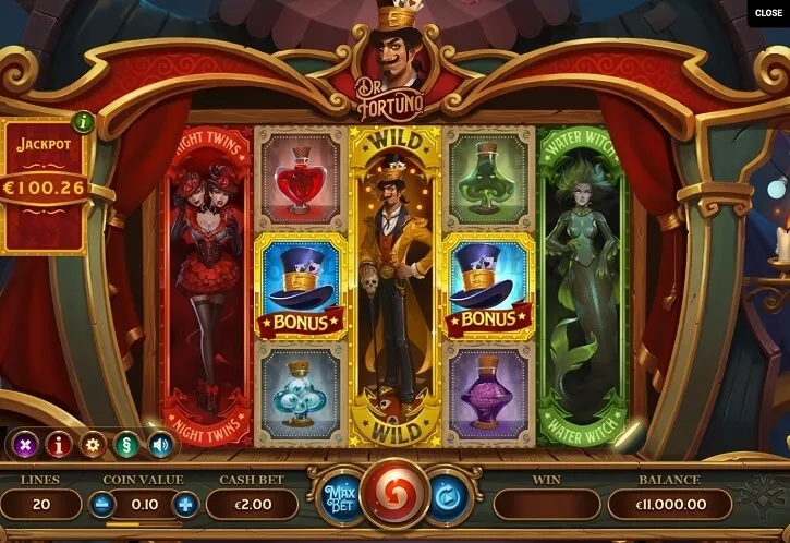 dr fortuno slot screen