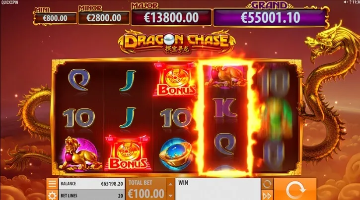 dragon chase slot screen