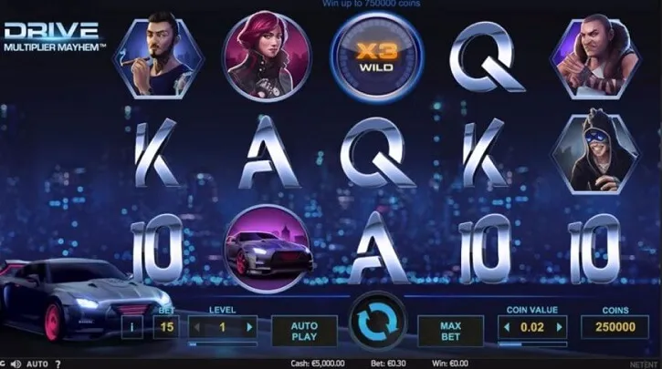 drive multiplier mayhem slot screen