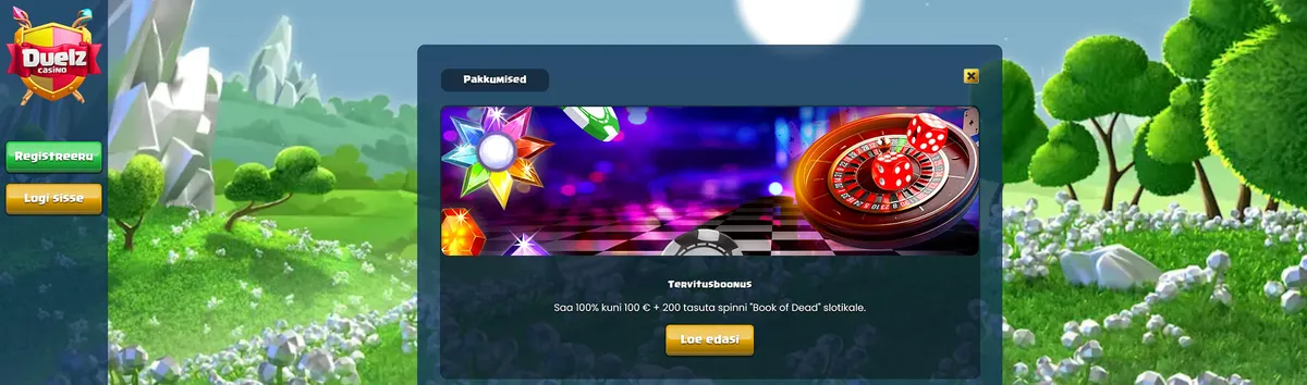 duelz kasiino tervitusboonus