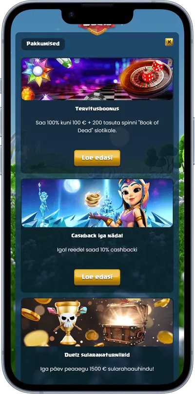 duelz kasiino mobiilne veebileht pakkumised