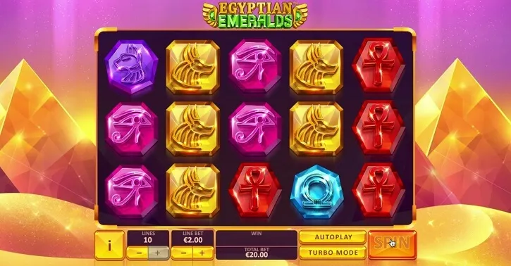 egyptian emeralds slot screen