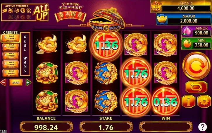 endless treasure jin ji bao xi slot screen